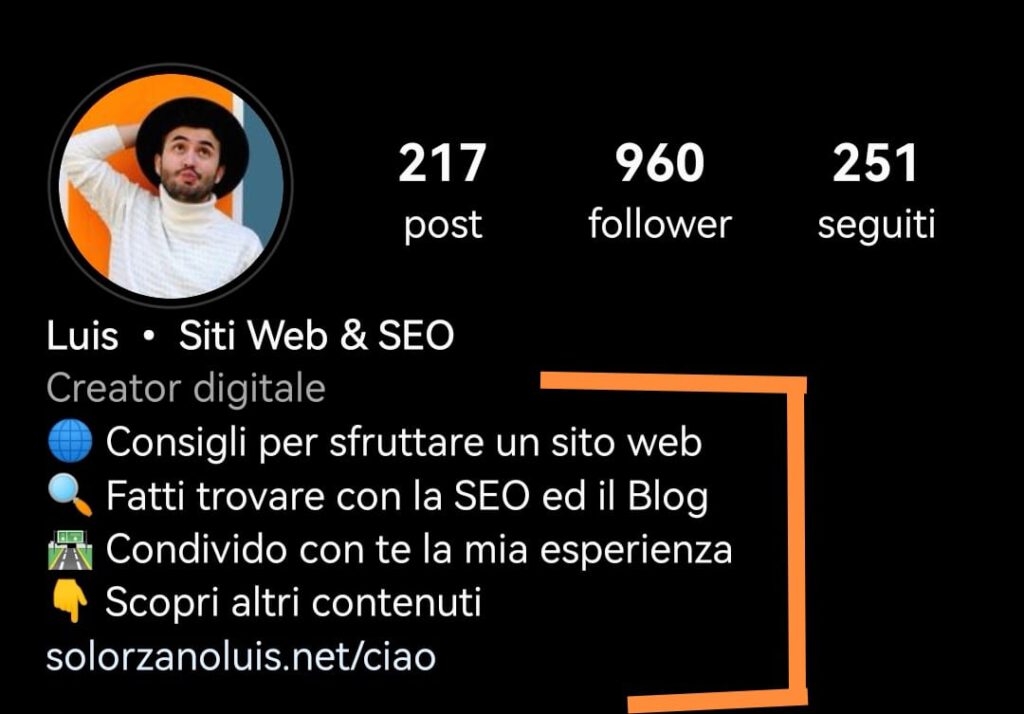 seo instagram: ottimizzazione bio