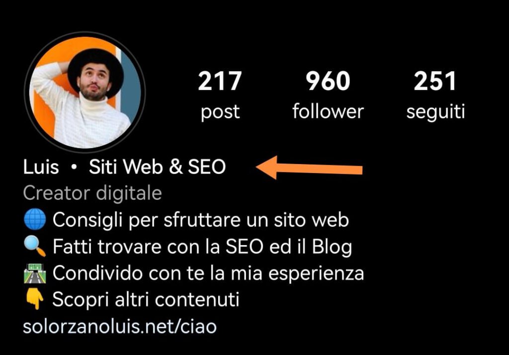 seo instagram: nome utente